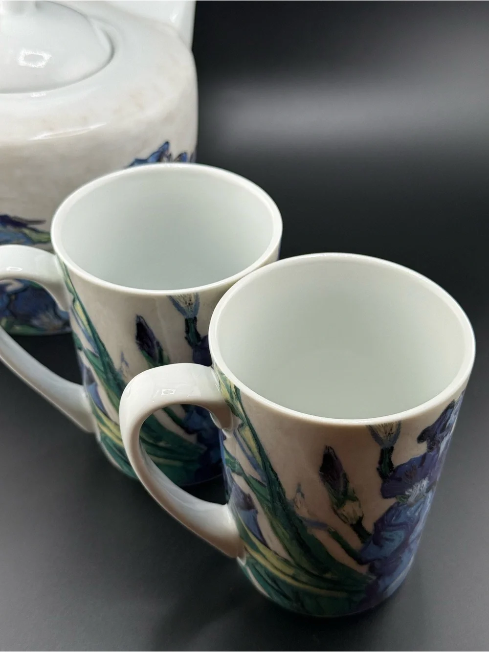 Van Gogh Irises Tea Set The Met Museum Teapot & 2 Cups Porcelain Displayed Only